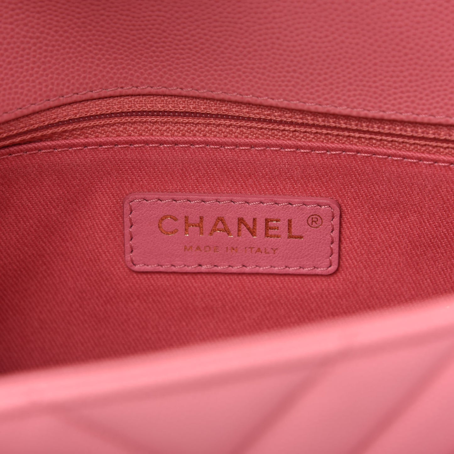 Caviar Chevron Quilted Small Coco Handle Flap Pink