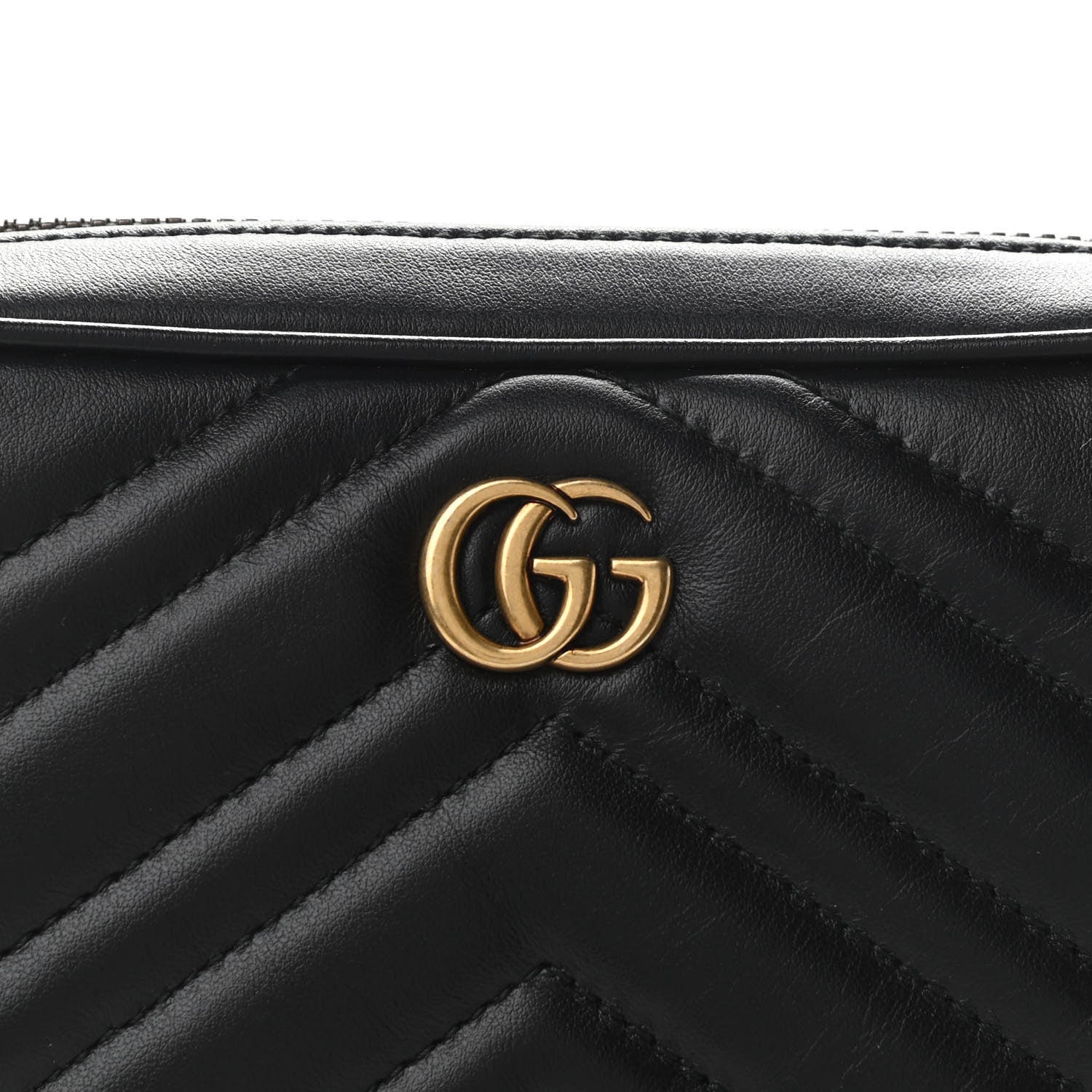 Gucci Calfskin Matelasse Mens GG Marmont Belt Bag 80 32 Black 7 of 11