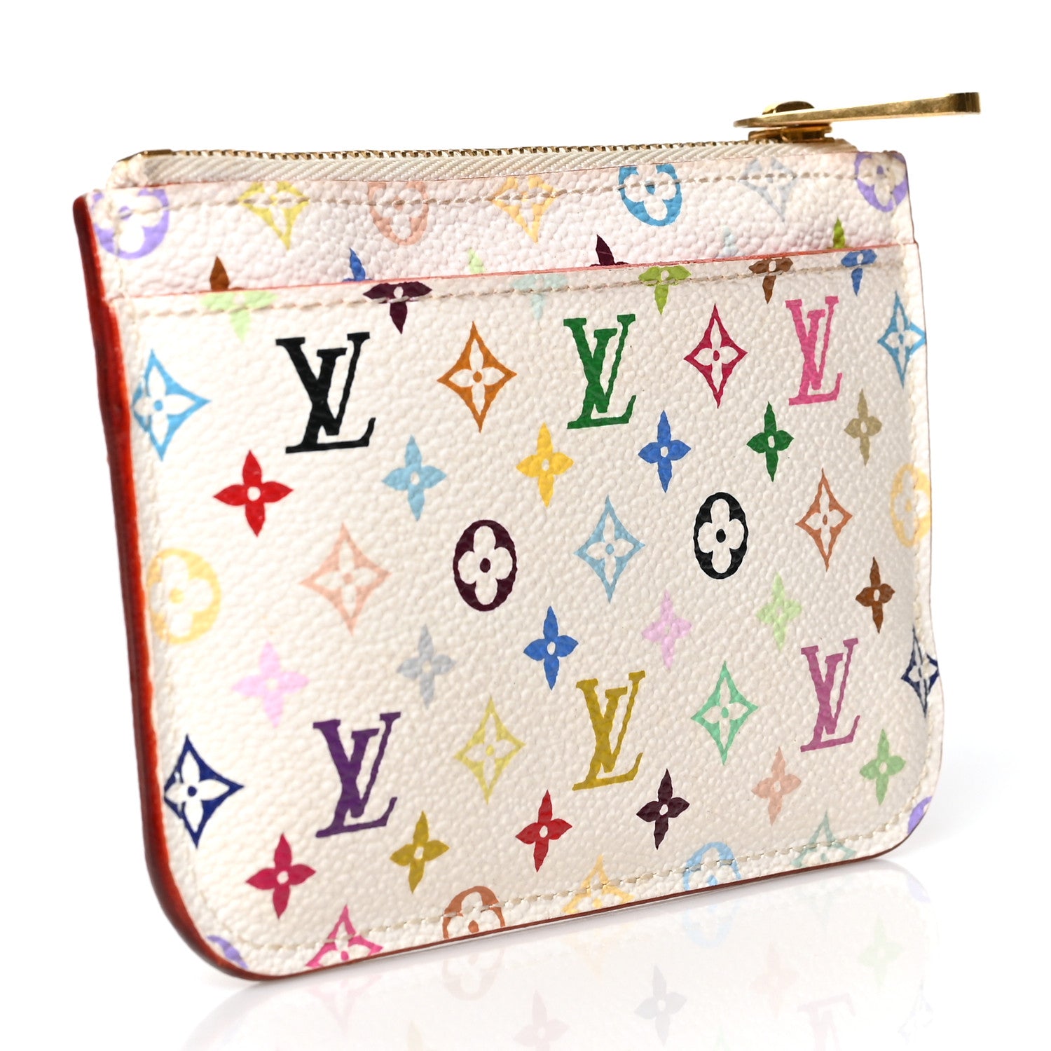 Louis Vuitton Monogram Multicolor Key Pouch White Litchi 3 of 10