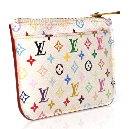 Louis Vuitton Monogram Multicolor Key Pouch White Litchi 3 of 10