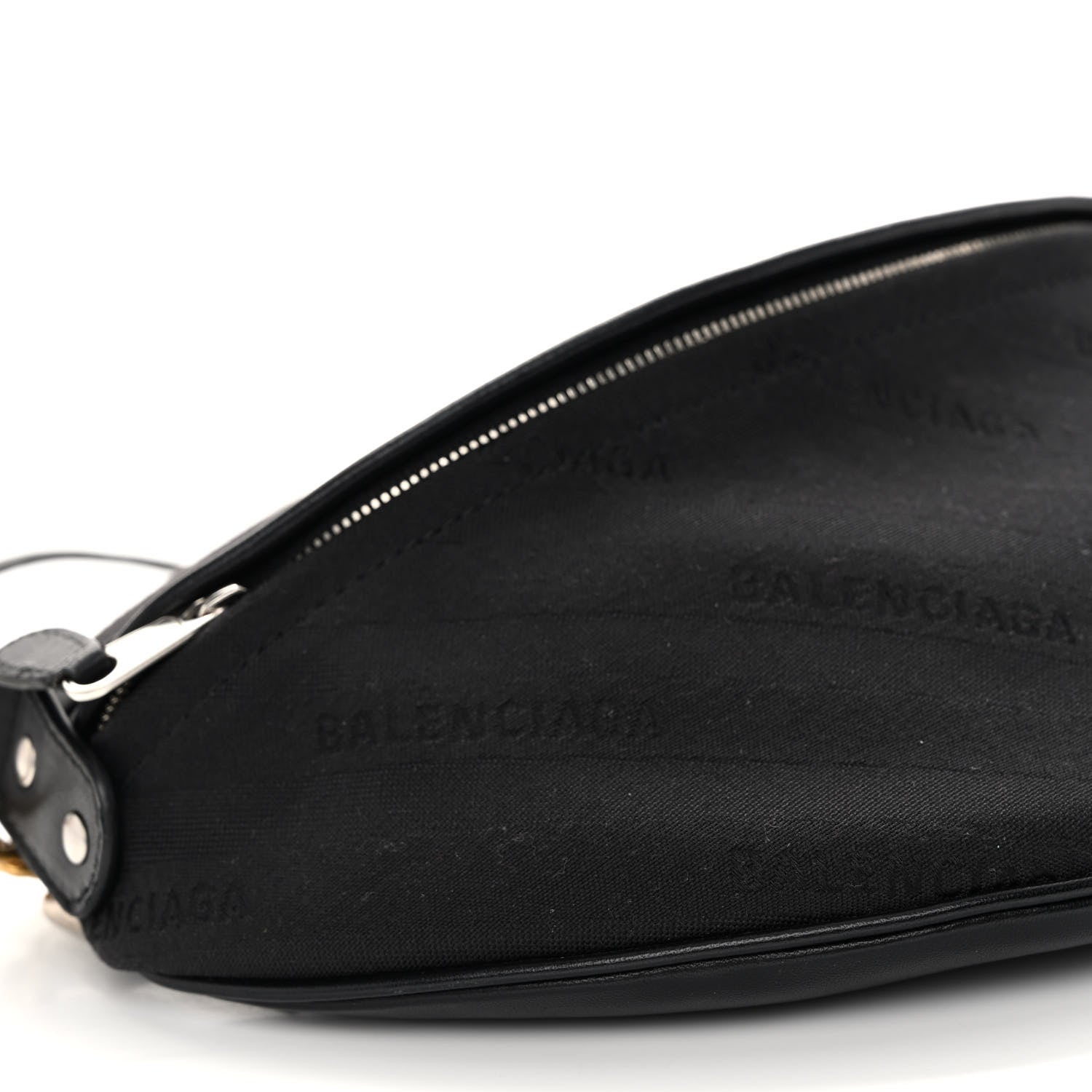 Balenciaga Canvas Jacquard Diagonal Allover Logo XS Souvenir Belt Bag Black 8 of 10