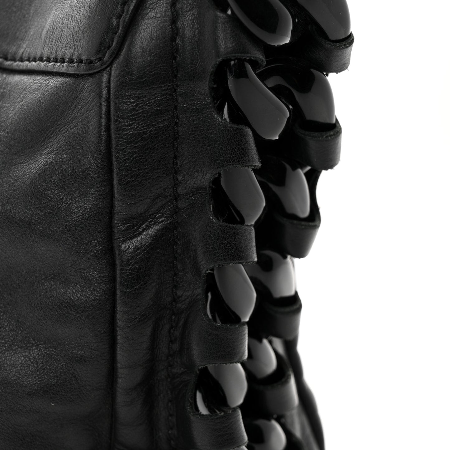 Calfskin Modern Chain Hobo Black