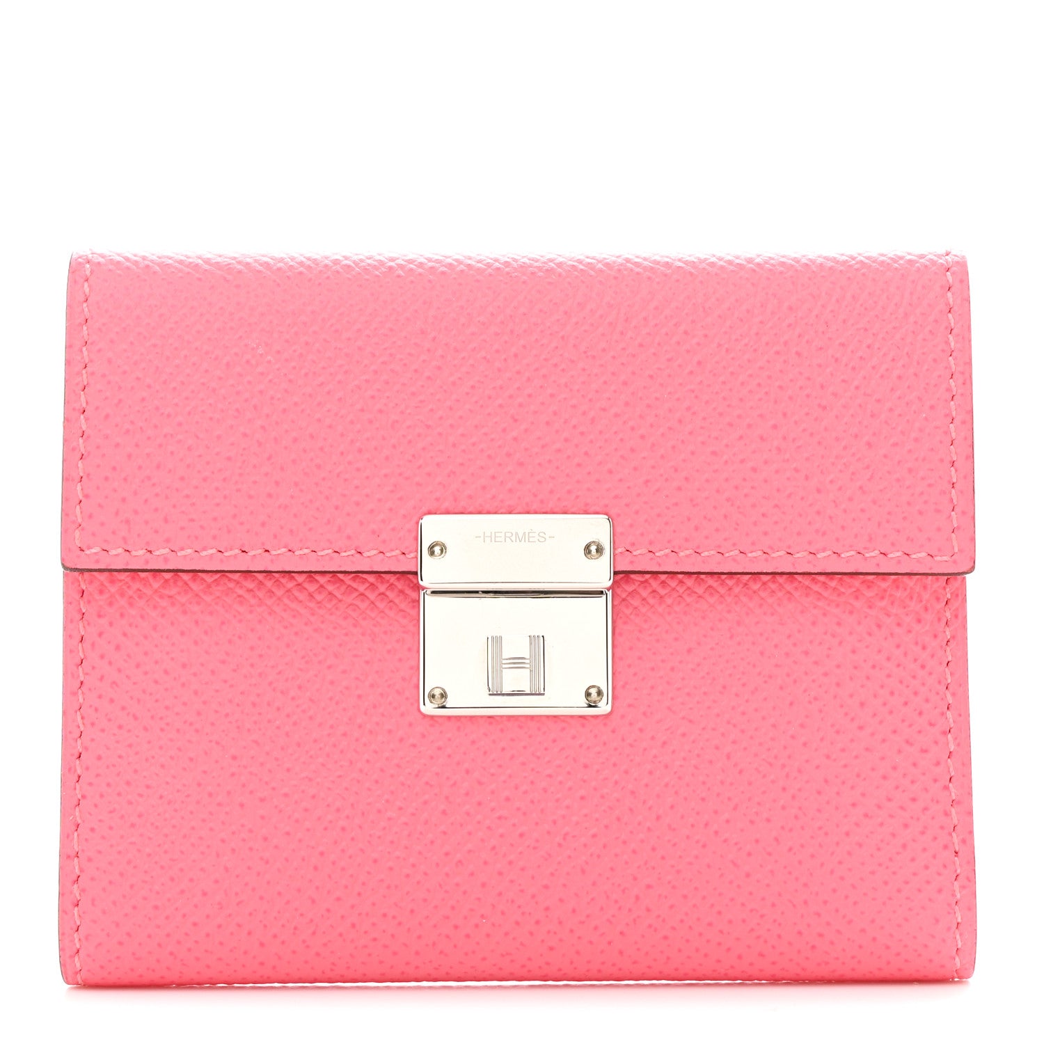 Hermes Epsom Mini Clic Card Holder Rose Azalee 1 of 6