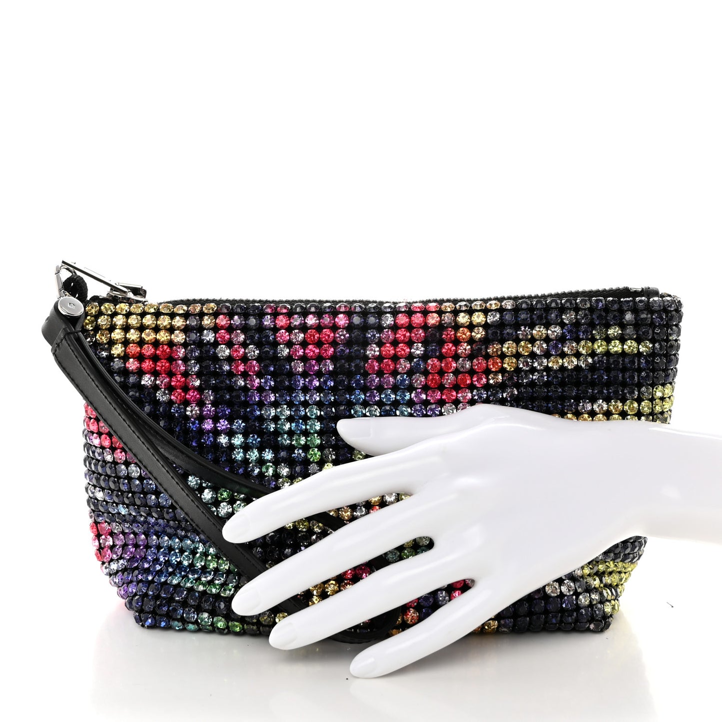 Mesh Crystal Rhinestone Heiress Clutch Multicolor