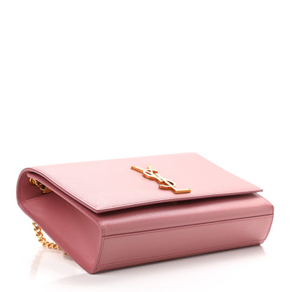 Saint Laurent Grain De Poudre Medium Classic Monogram Kate Satchel Dark Rose 3 of 8