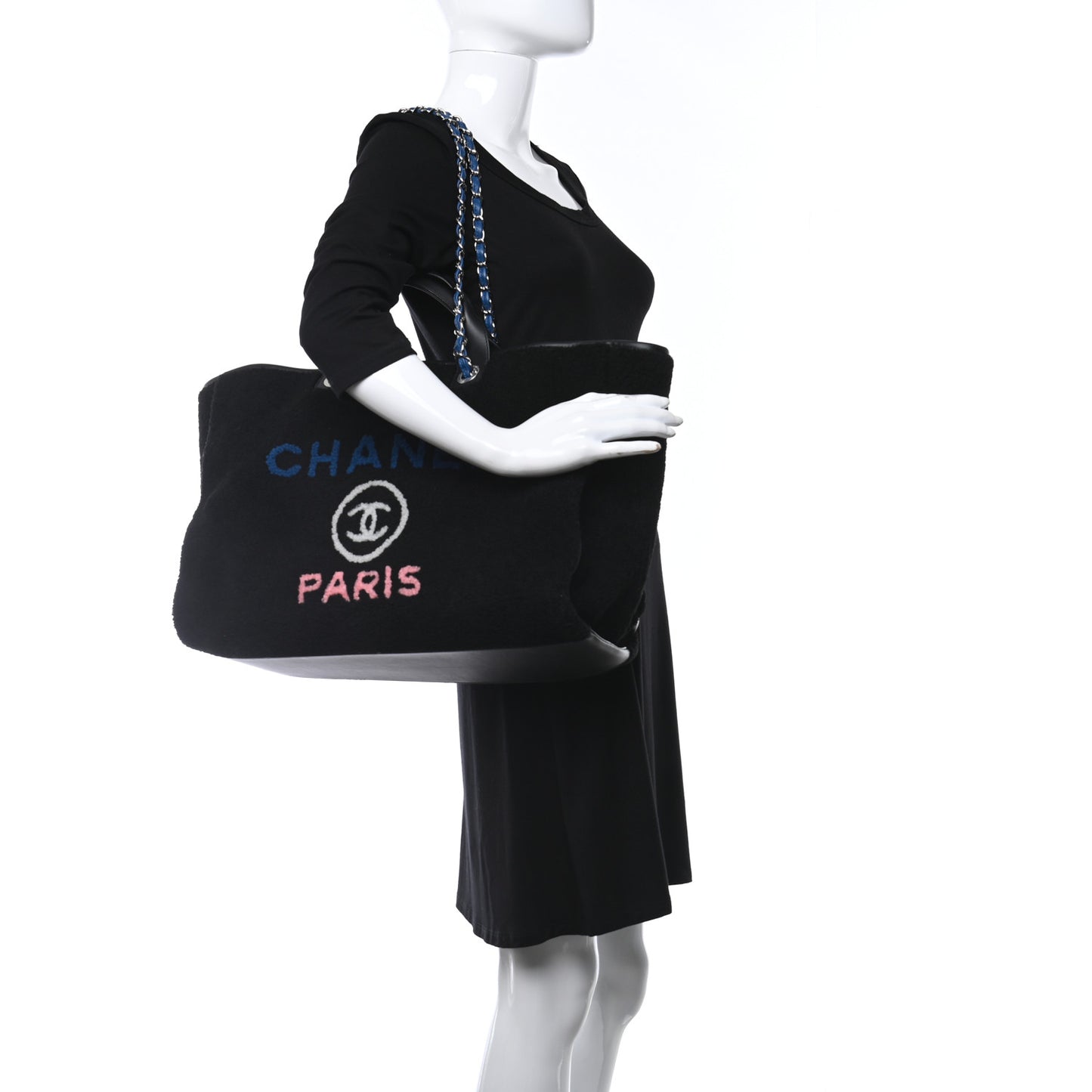 Shearling Large Deauville Tote Black