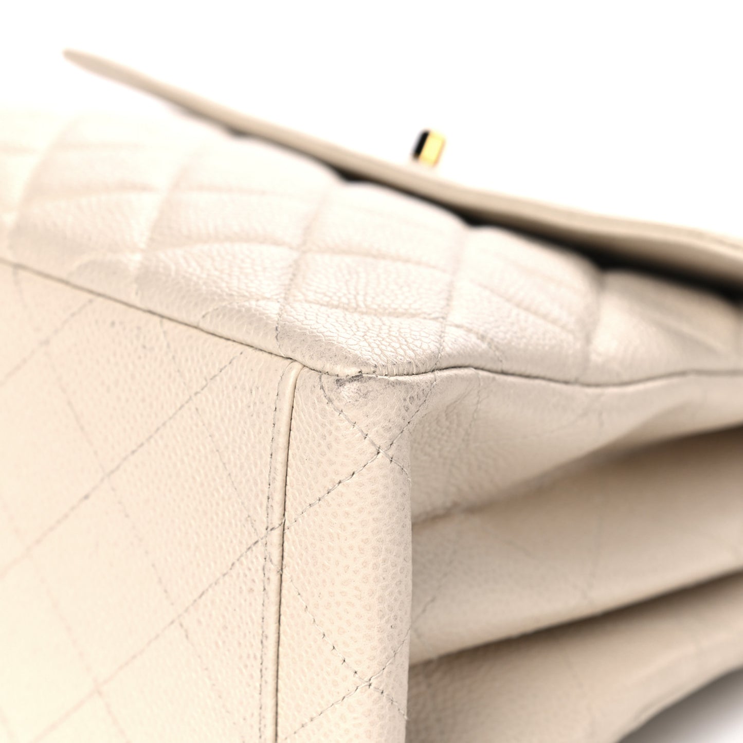 Caviar Quilted Shoulder Bag White