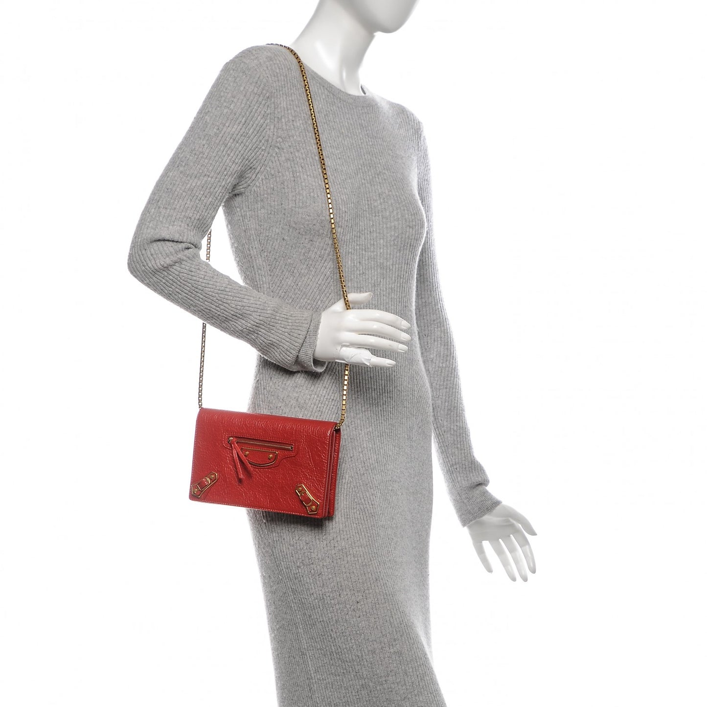 Agneau Gold Metallic Edge Hardware Wallet On Chain Red