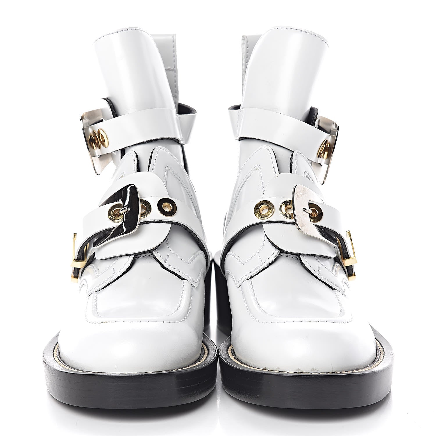 Balenciaga Brushed Calfskin Ceinture Ankle Boots 36.5 White 2 of 9