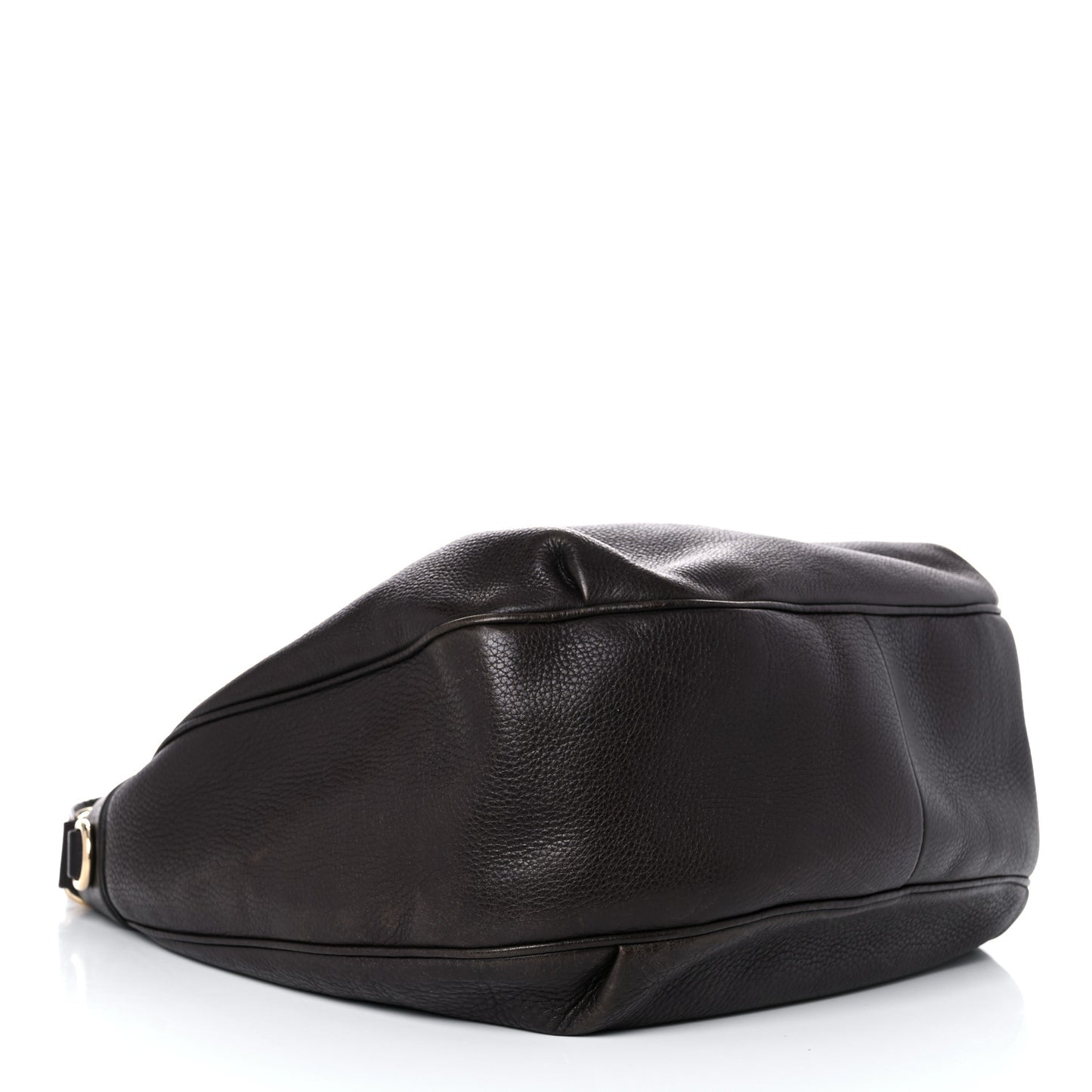 Calfskin Web Medium Dressage Hobo Coffee Brown