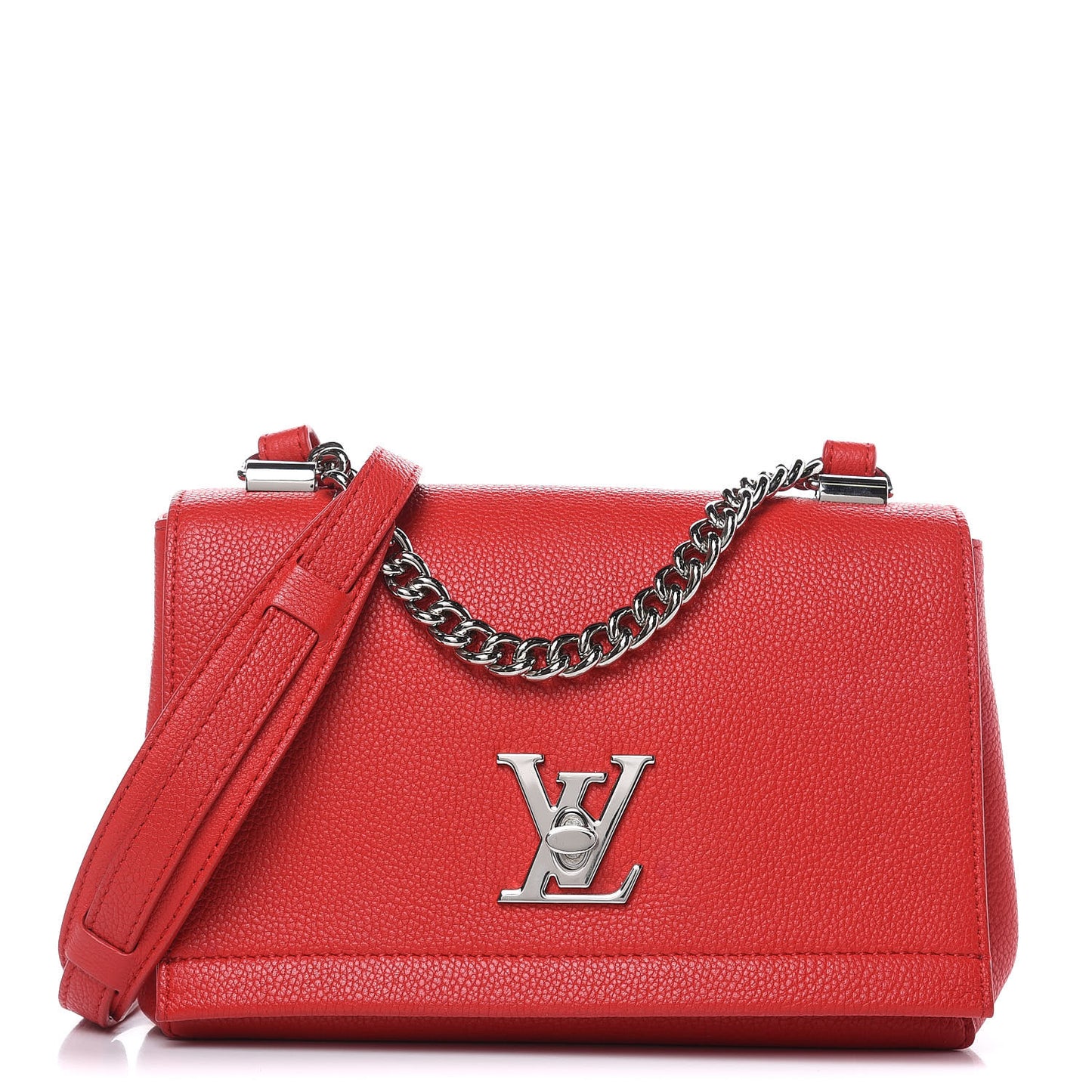 Calfskin Lockme II Chain Bag BB Rubis