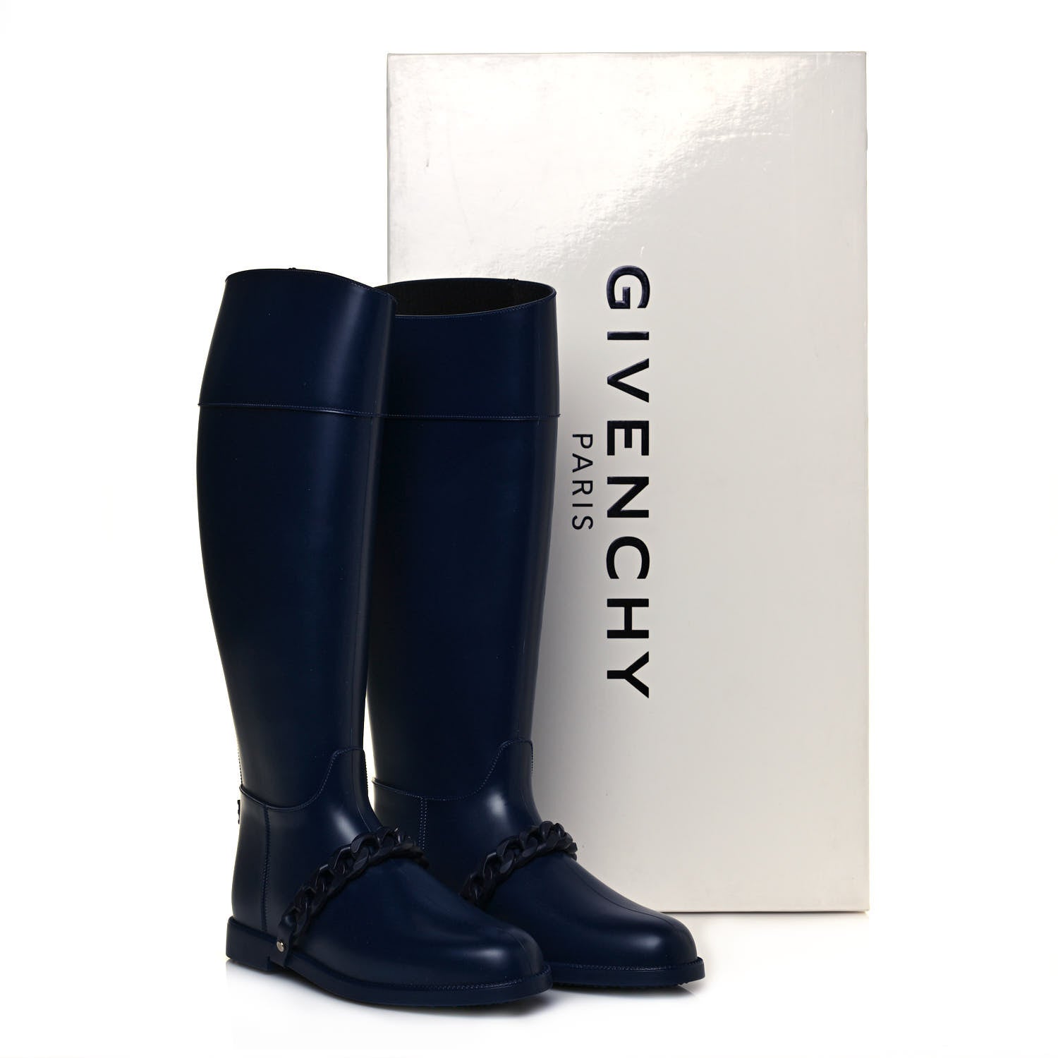 Givenchy PVC Chain Strap Rain Boots 39 Black 7 of 7