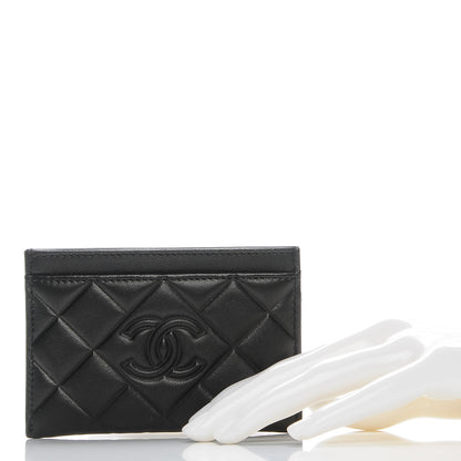Chanel Lambskin Quilted Diamond CC Card Holder Black 2 of 9