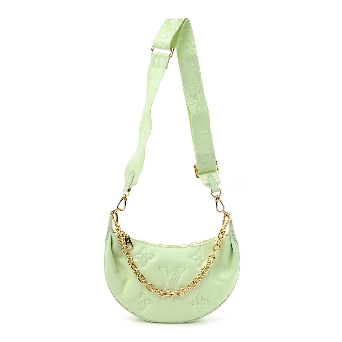 Calfskin Bubblegram Over The Moon Light Green