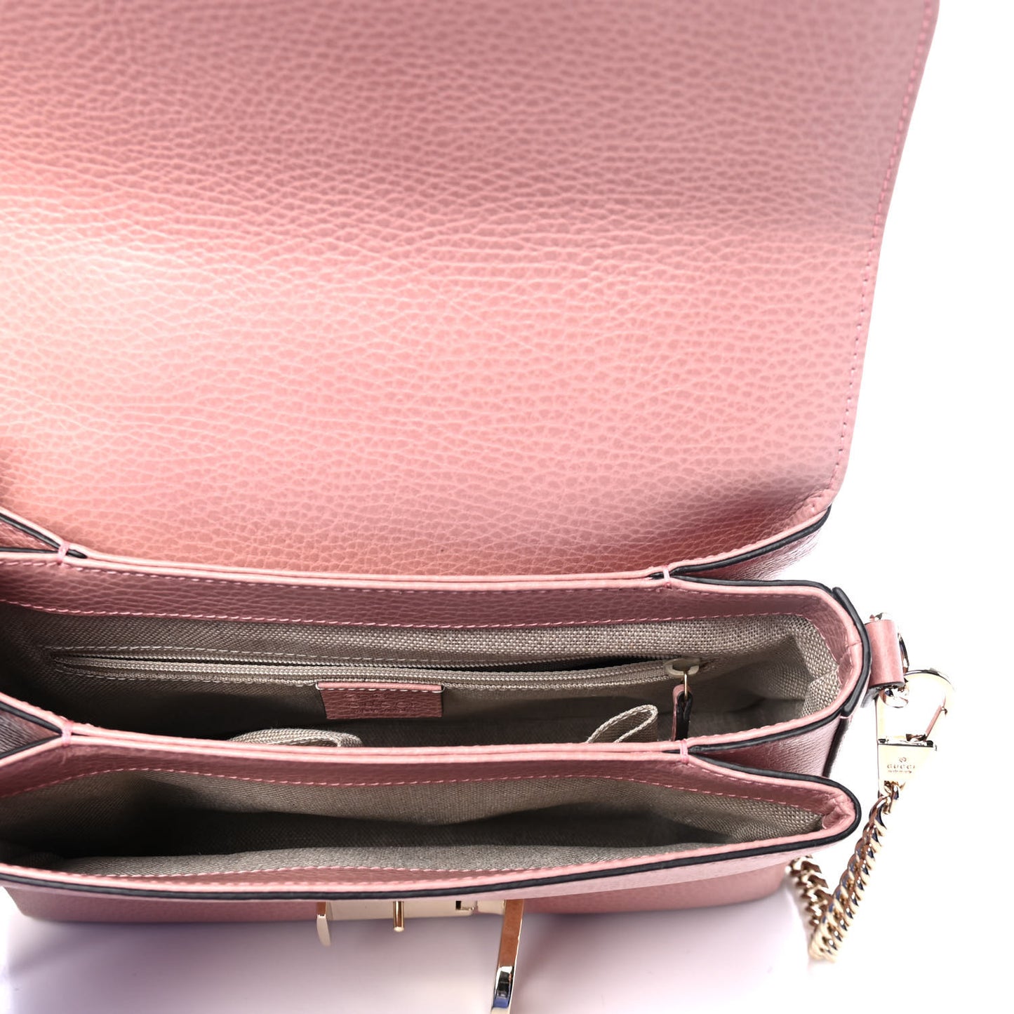 Dollar Calfskin Interlocking G Top Handle Shoulder Bag Soft Pink
