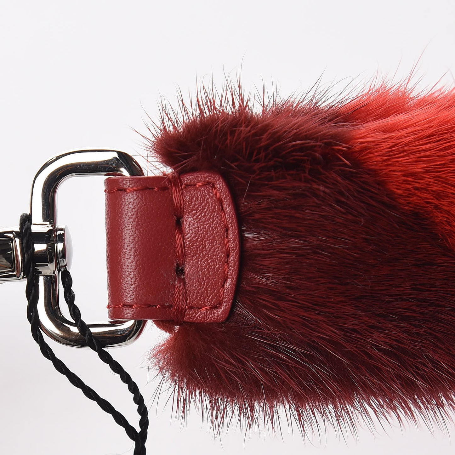 Vitello Dolce Mink Fur Pequin Mini Strap You Scarlet Cosmo Fragola