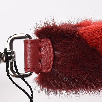 Fendi Vitello Dolce Mink Fur Pequin Mini Strap You Scarlet Cosmo Fragola 6 of 7