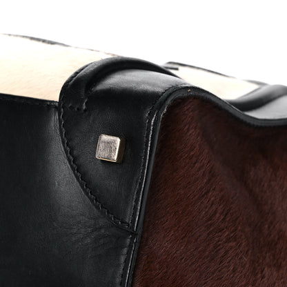 Celine Pony Hair Mini Tri-Color Luggage Ivory Black Brown 10 of 17