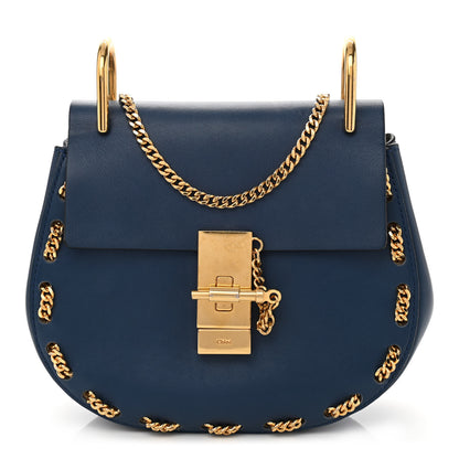 Chloe Lambskin Drew Threaded-Chain Shoulder Bag Blue 1 of 9