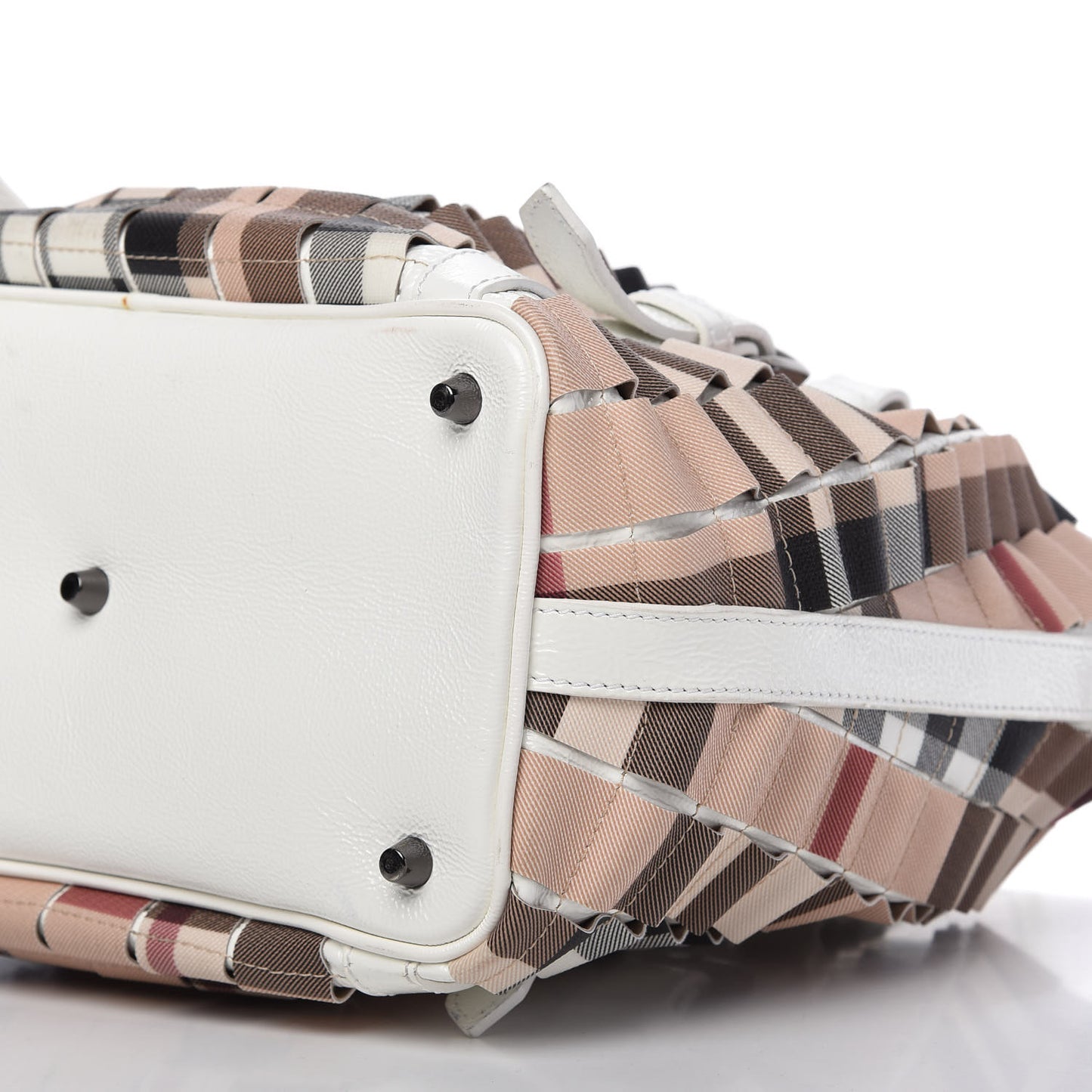 Patent House Check Ruffled Small Lowry White