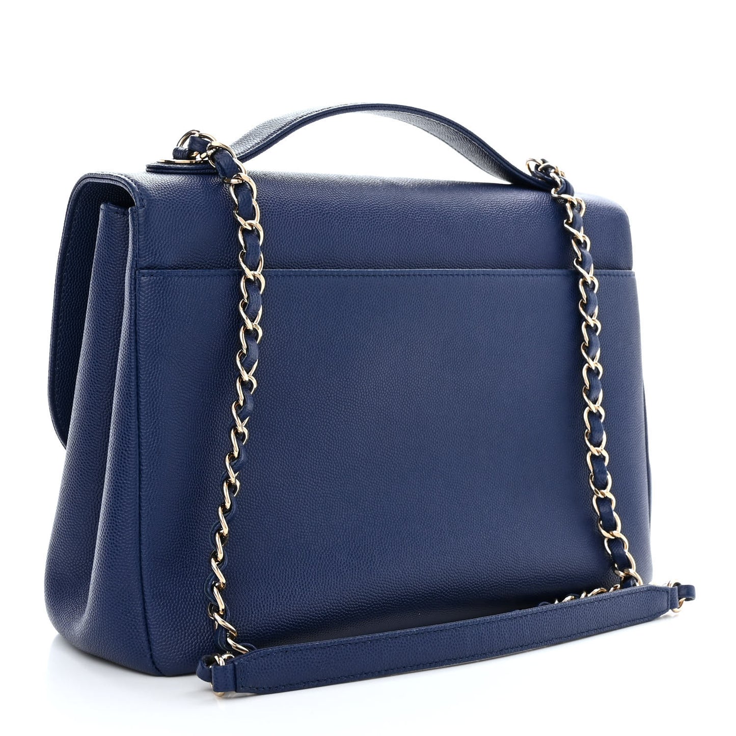 Caviar Quilted Large Business Affinity Flap Blue