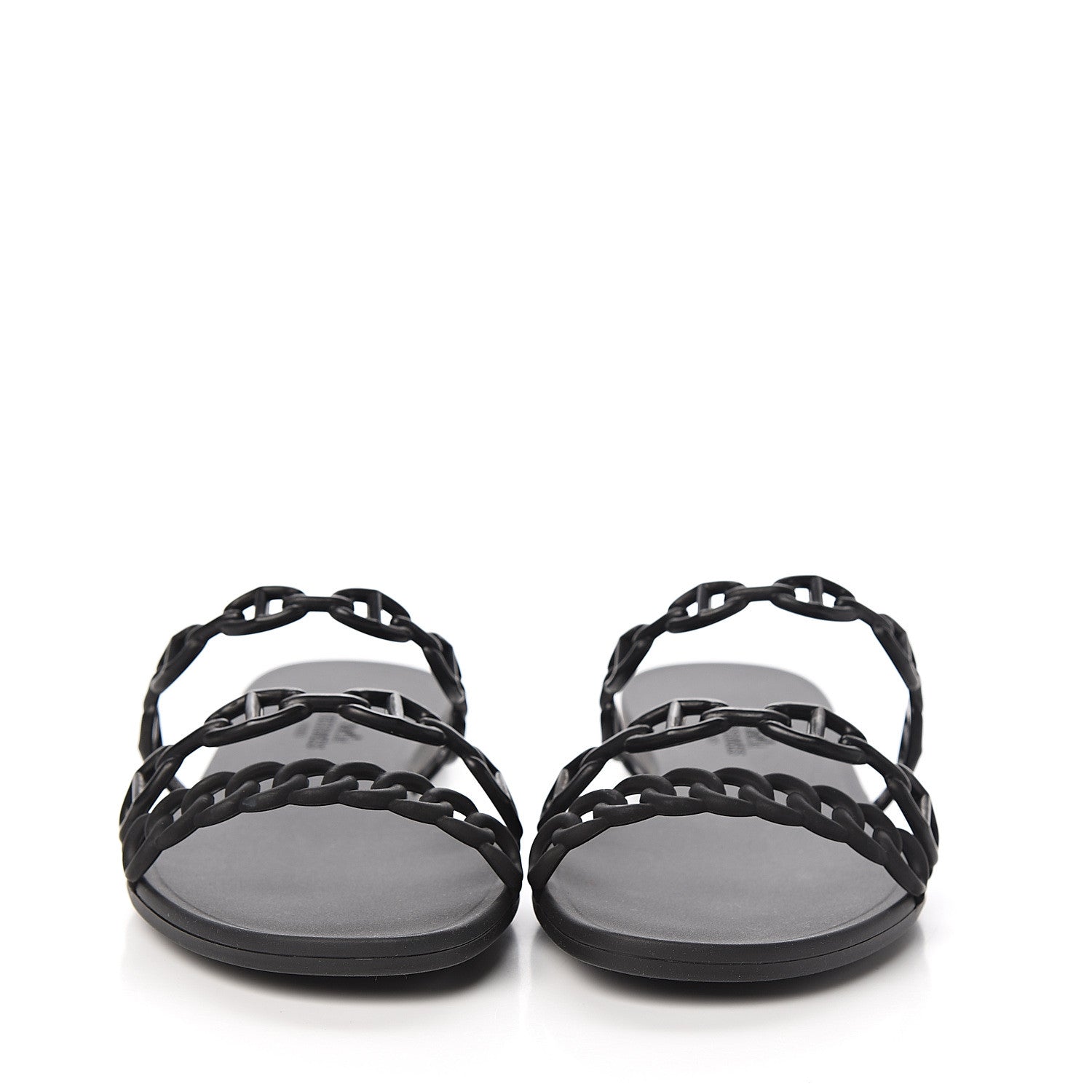 Hermes Rubber Chaine d'Ancre Rivage Sandals 39 Black 2 of 8