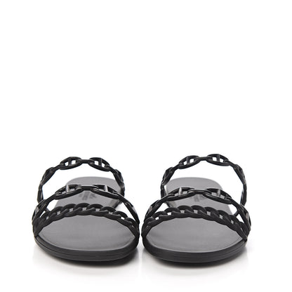 Hermes Rubber Chaine d'Ancre Rivage Sandals 39 Black 2 of 8