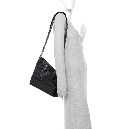 Chanel Aged Calfskin Quilted Large Gabrielle Hobo Black 2 of 11