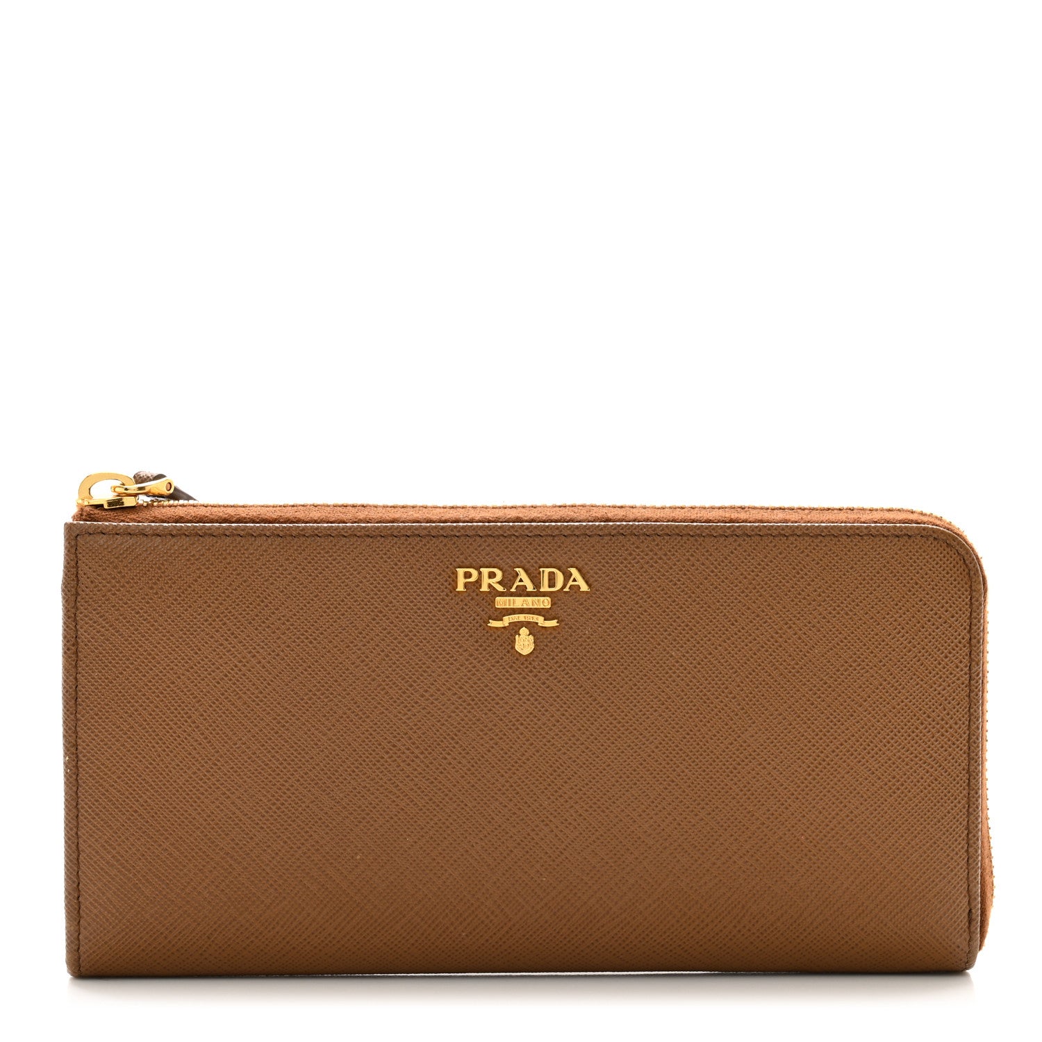 Prada Saffiano Zip Around Wallet Cannella 1 of 9
