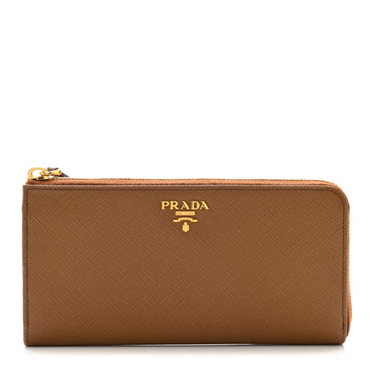 Prada Saffiano Zip Around Wallet Cannella 1 of 9