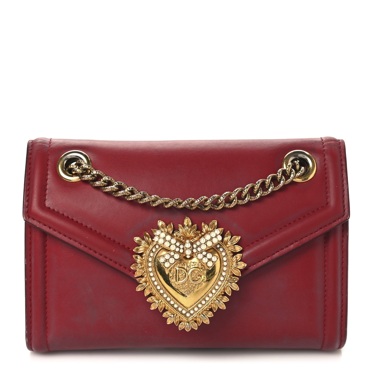 Smooth Calfskin Mini Devotion Crossbody Bag Rosso Papavero