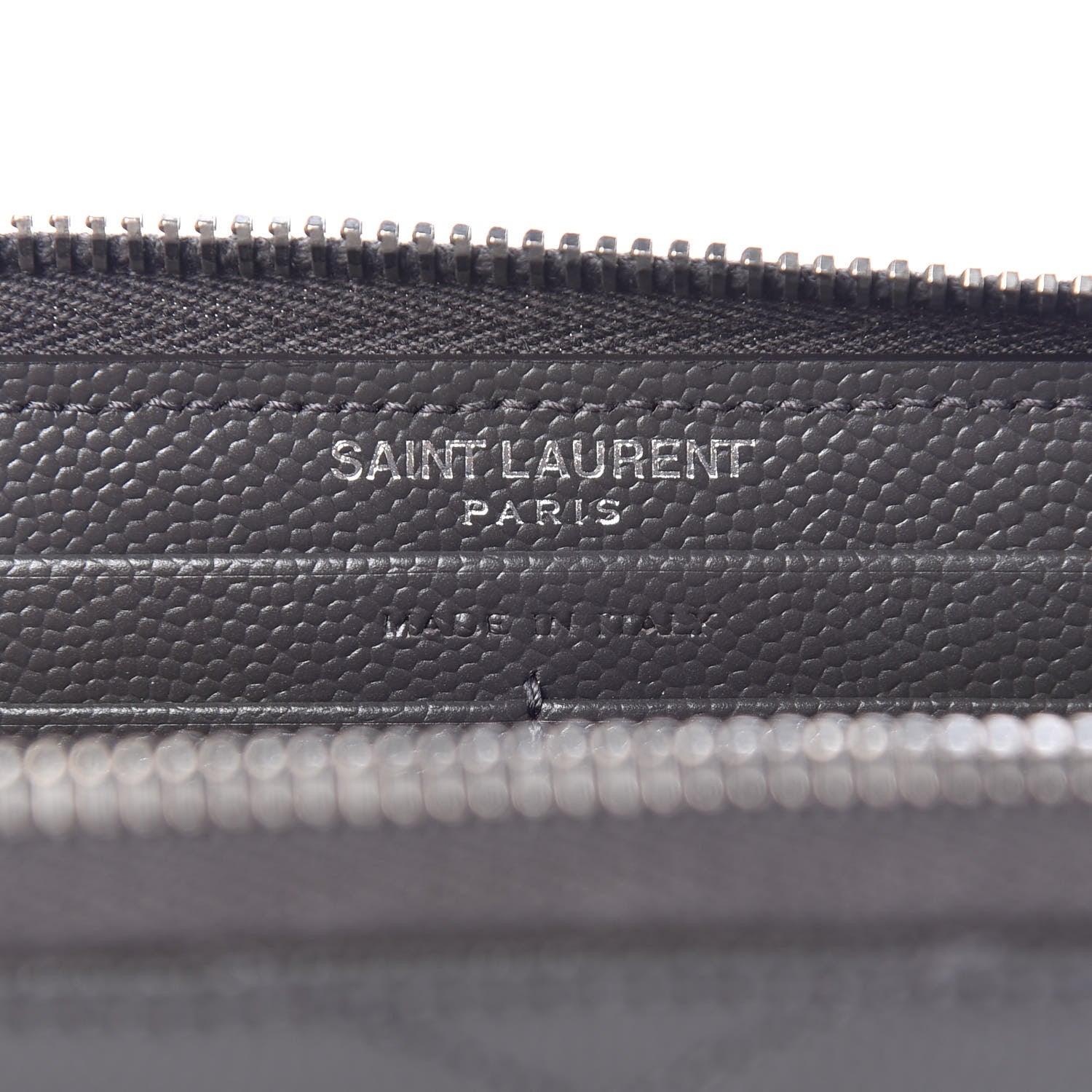 Saint Laurent Grain De Poudre Matelasse Chevron Monogram Zip Around Wallet Earth 6 of 9