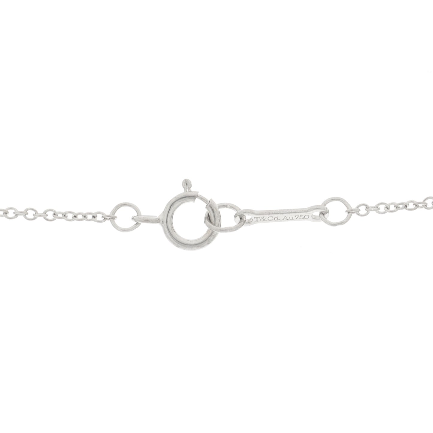 18K White Gold Diamond Mini Paloma Picasso Loving Heart Pendant Necklace