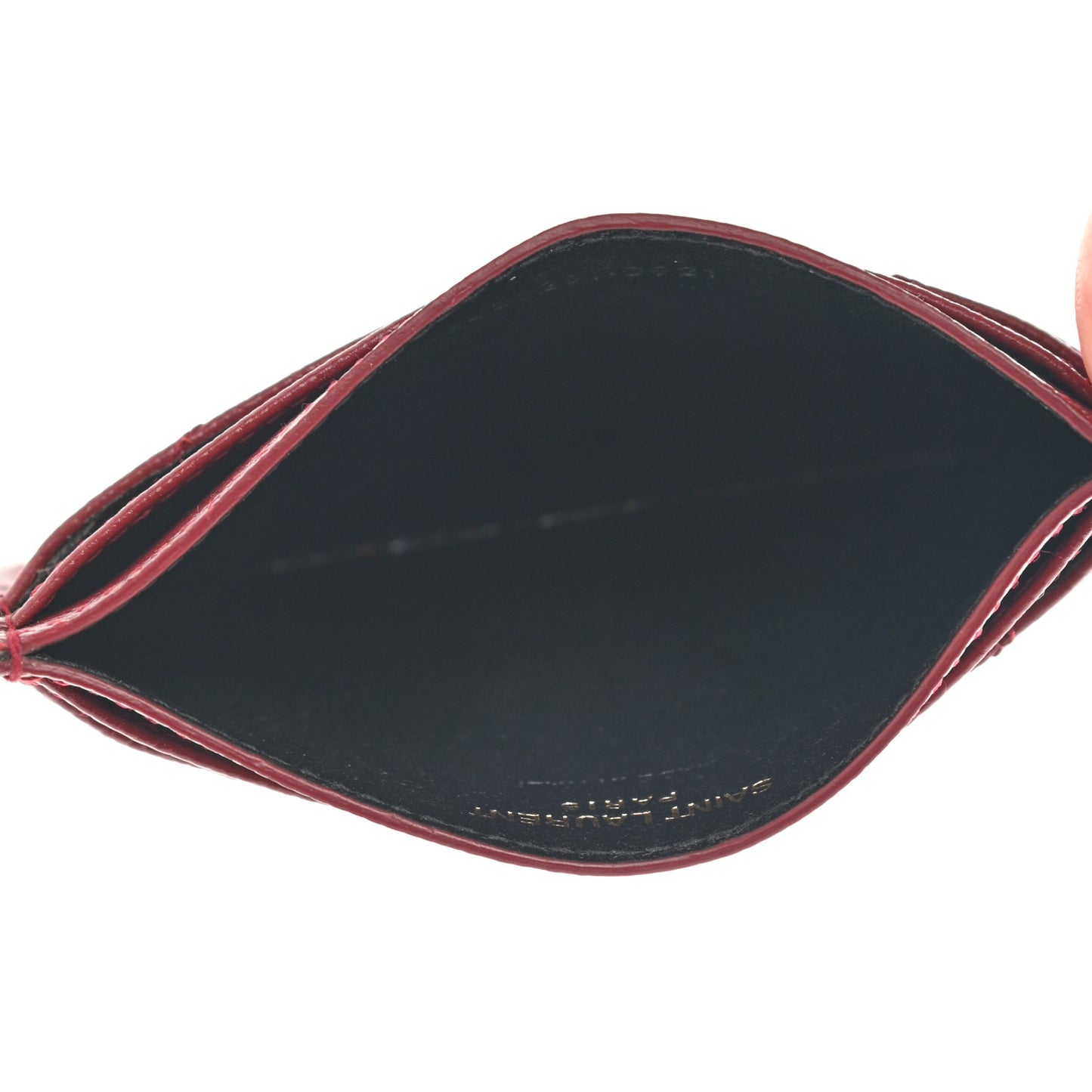 Grain De Poudre Matelasse Chevron Monogram Credit Card Case Opyum Red