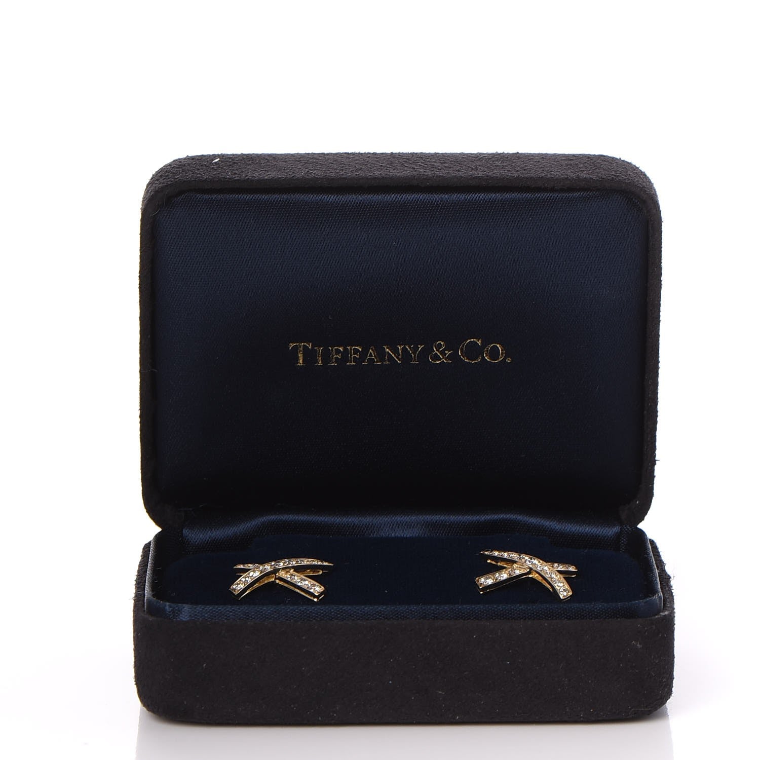 Tiffany 18K Yellow Gold Diamond Paloma Picasso X Kiss Earrings 7 of 7