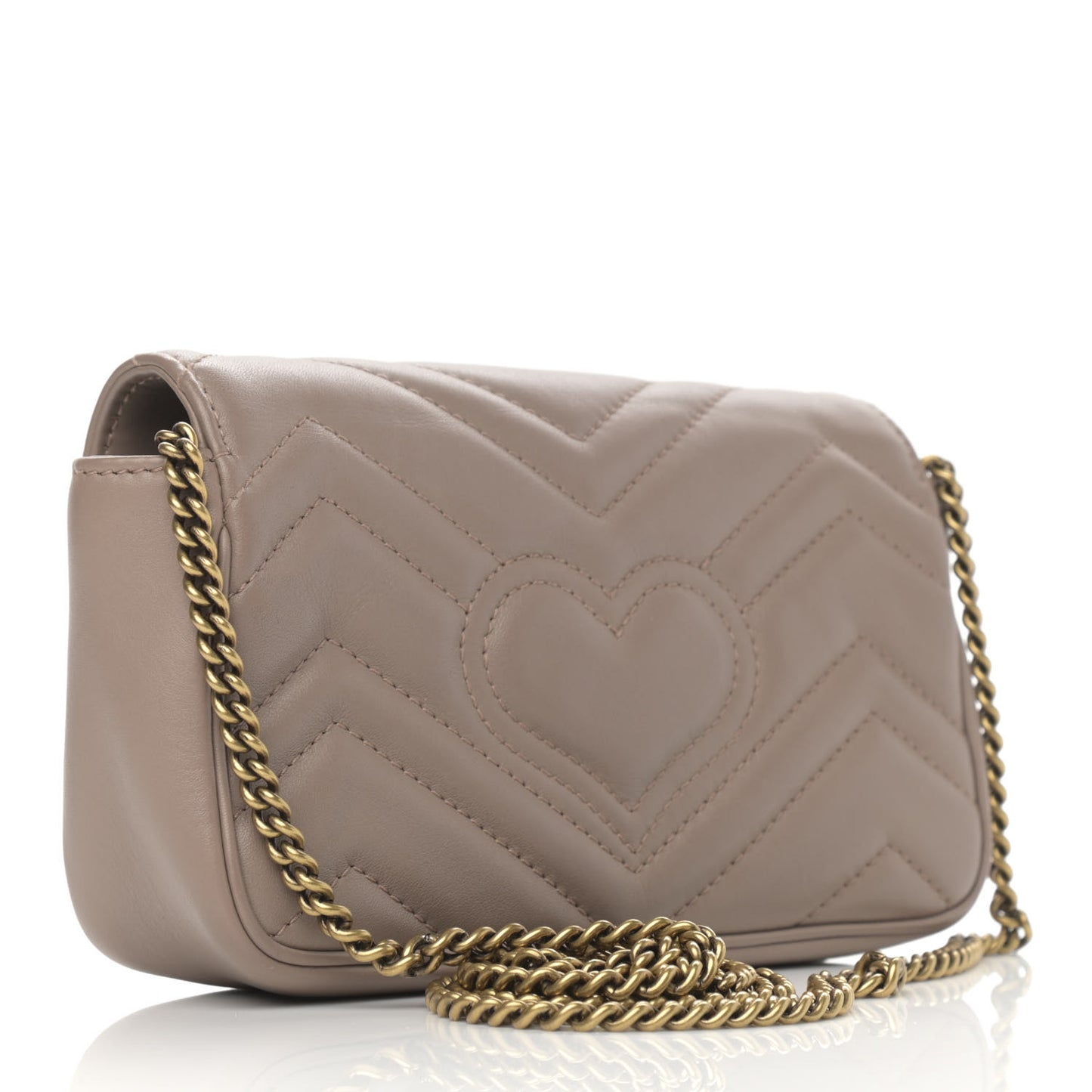 Calfskin Matelasse Super Mini GG Marmont Shoulder Bag Porcelain Rose