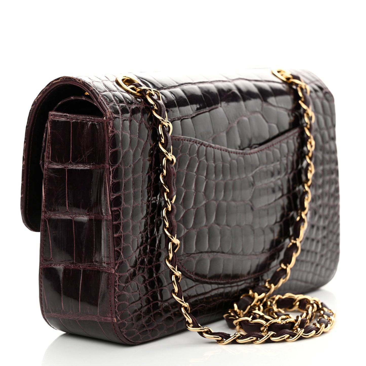 Alligator Medium Double Flap Purple