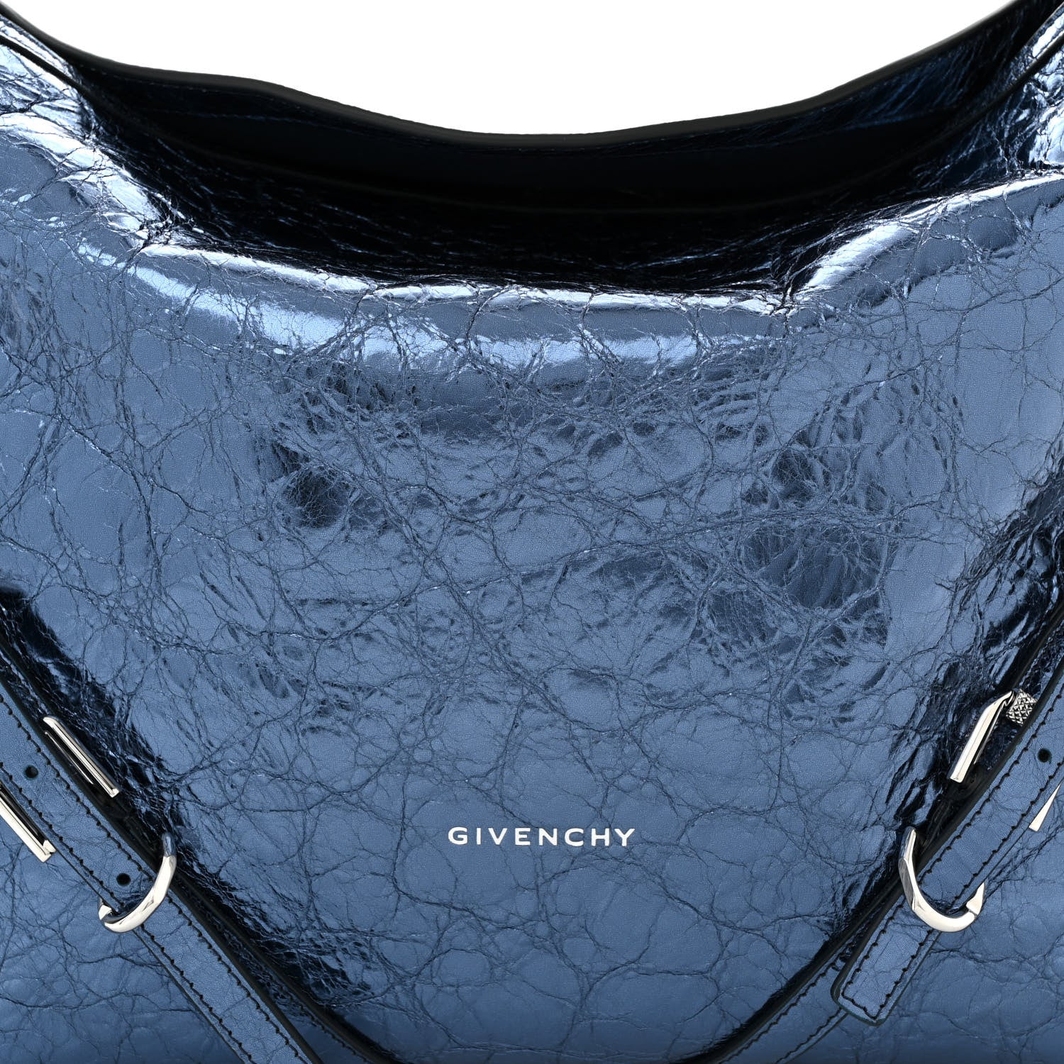 Givenchy Metallic Calfskin Medium Voyou Bag Navy 8 of 10