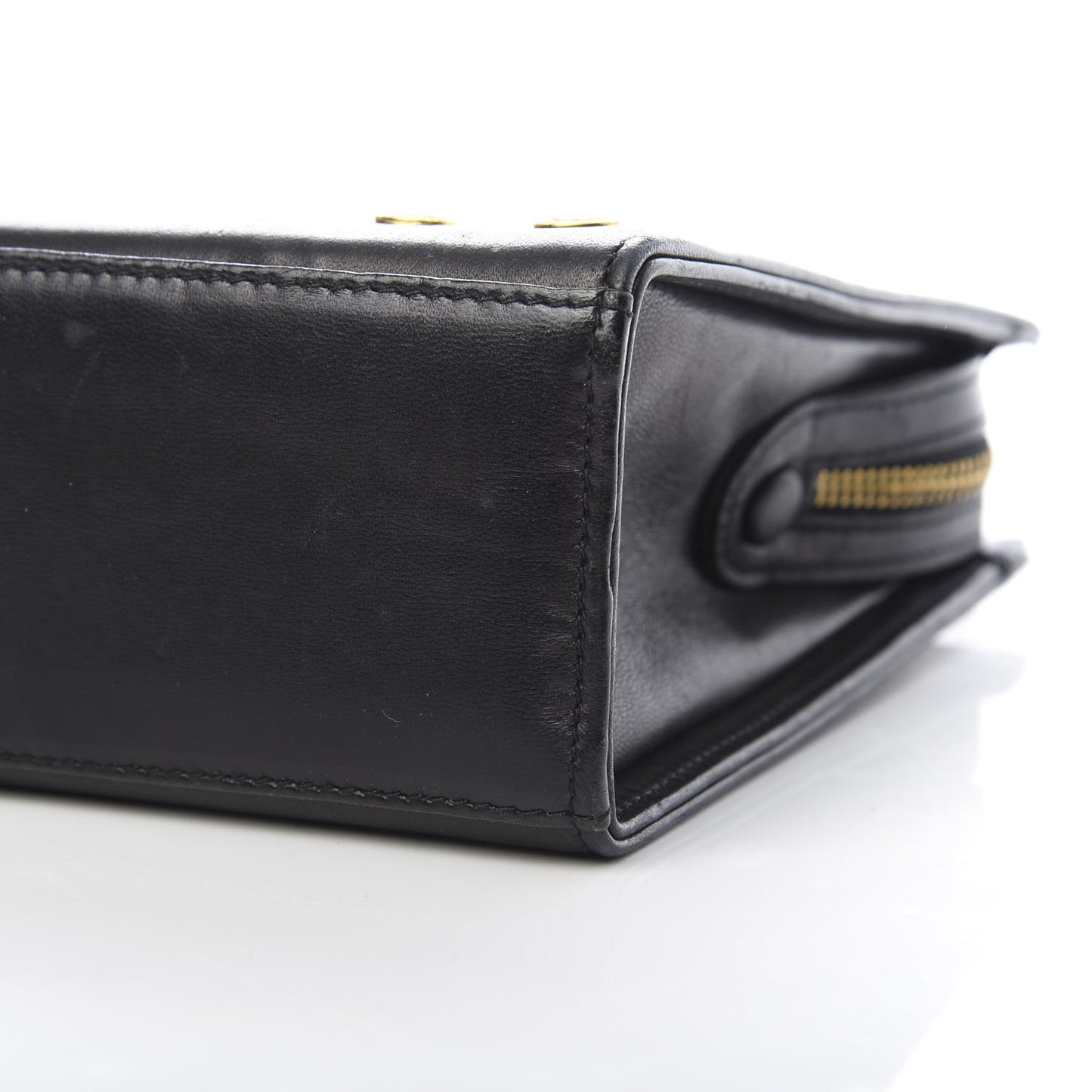 Calfskin Medallion Tribute Chain Shoulder Bag Black