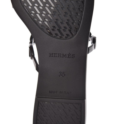 Hermes Rubber Chaine d'Ancre Rivage Sandals 35 Black 6 of 8