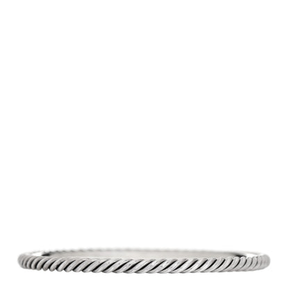 David Yurman Sterling Silver 4mm Cable Classics Bangle Bracelet 2 of 3