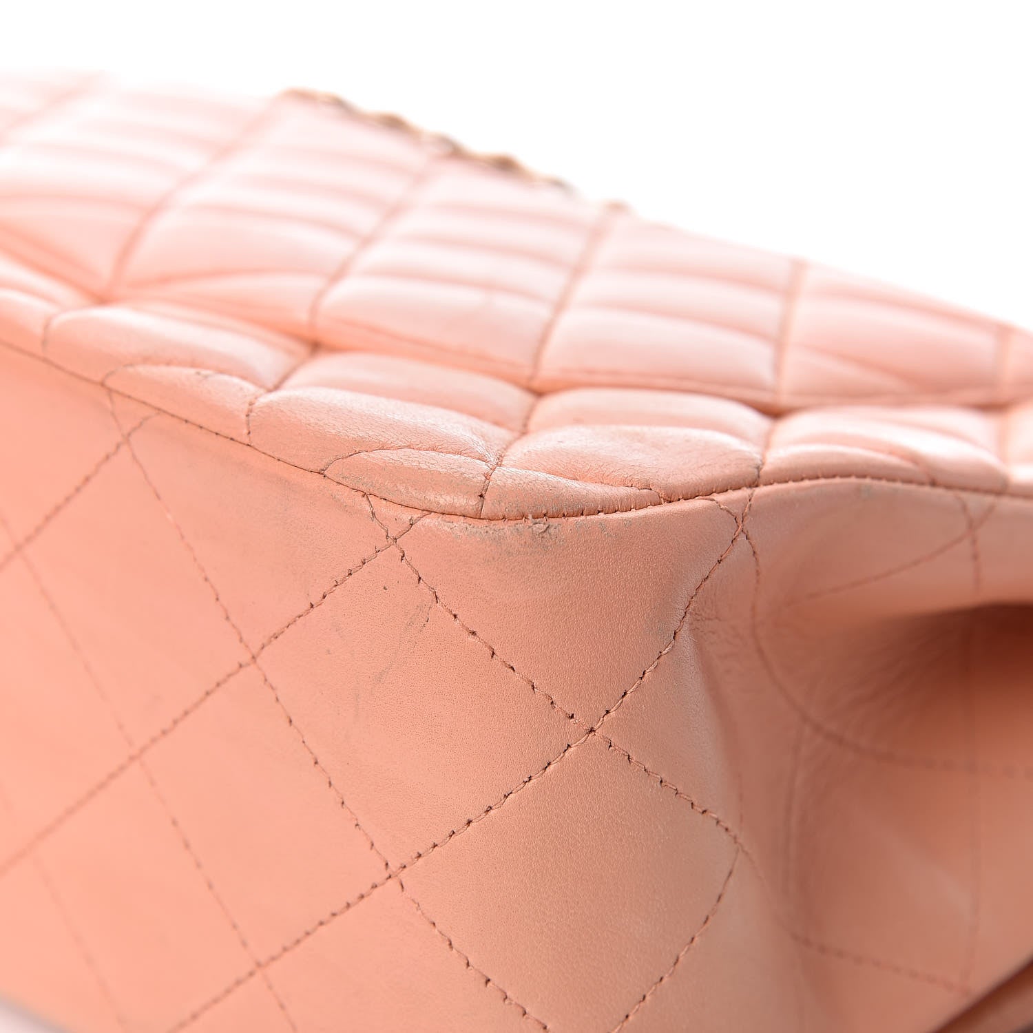 Chanel Lambskin Quilted Jumbo Double Flap Light Orange 11 of 37