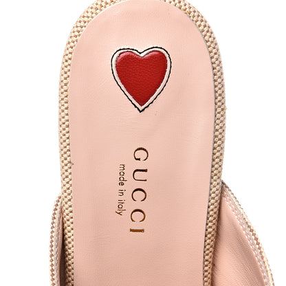 Gucci Canvas Vintage Charlotte Web Princetown Slippers 37 Sand Cuir 6 of 9