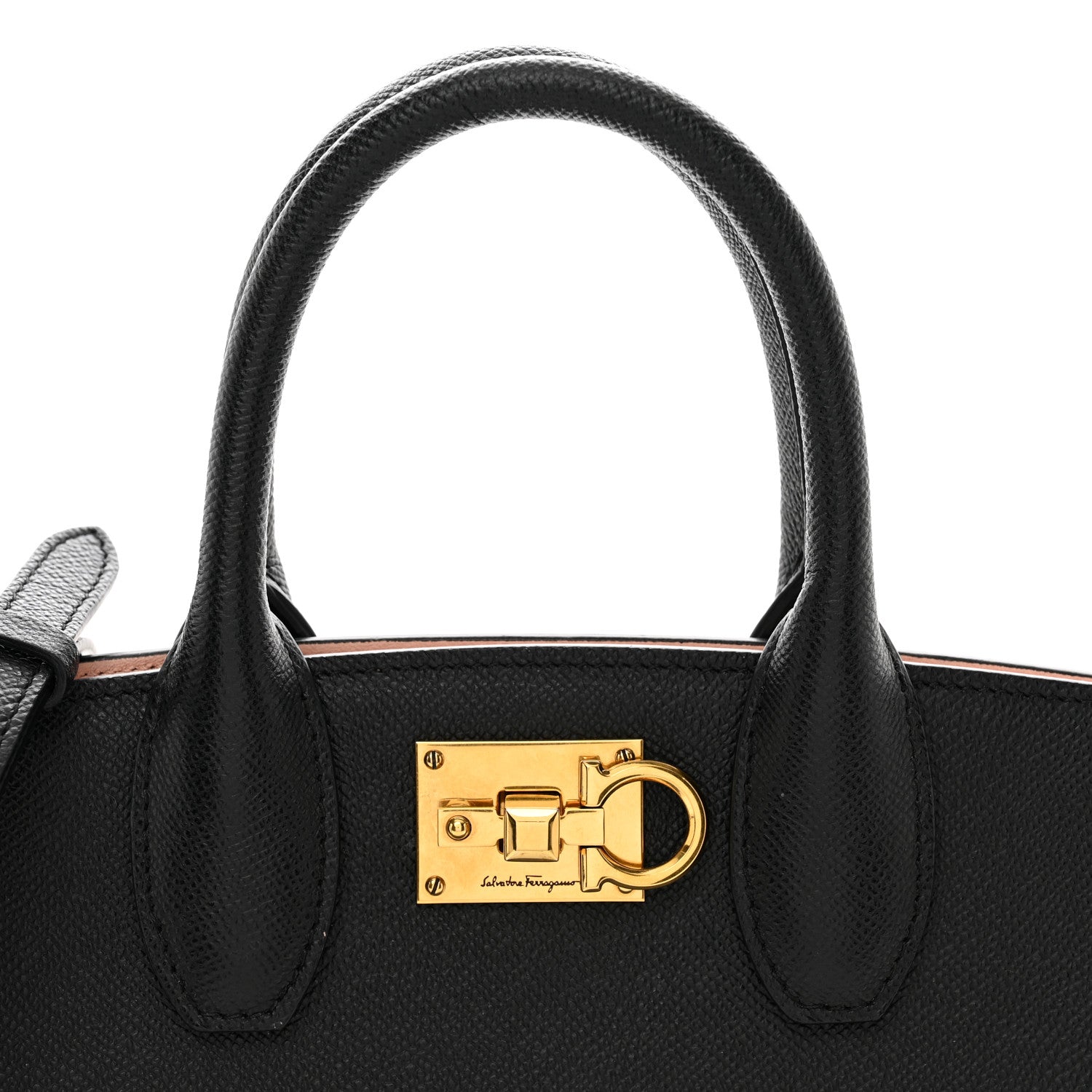 Salvatore Ferragamo Hammered Calfskin The Studio Box Bag Black 5 of 11