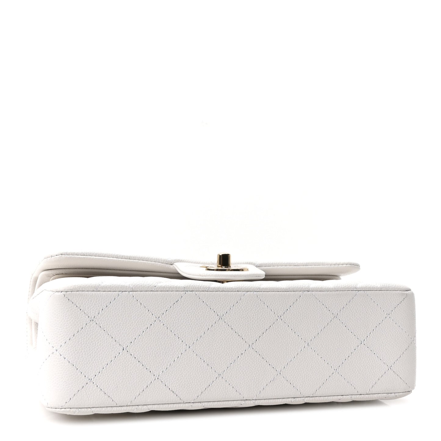Caviar Quilted Small Double Flap White