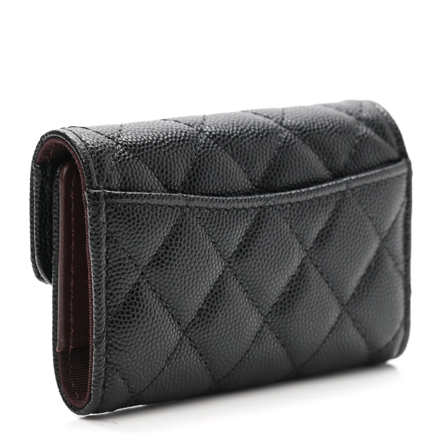 Caviar Quilted Classic 4 Key Holder Wallet Black