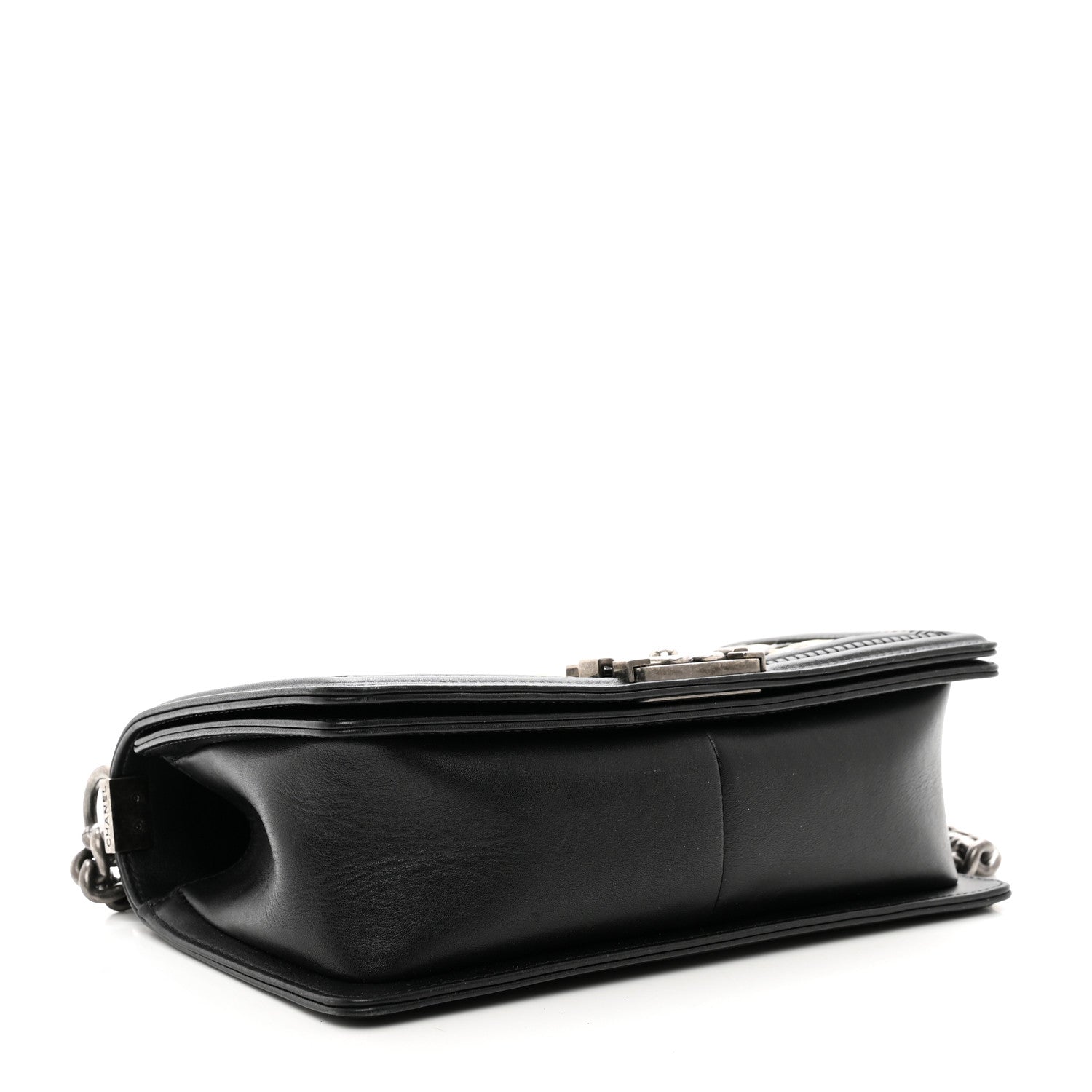 Chanel Calfskin Woven Medium Boy Flap Black White 4 of 10