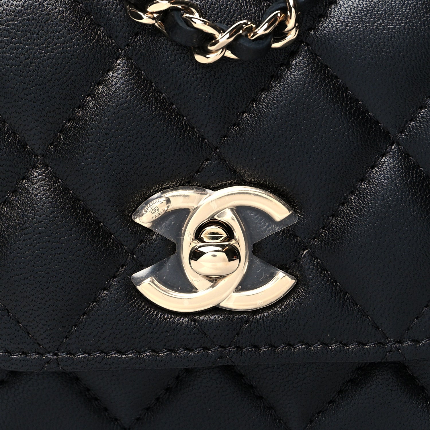 Chanel Lambskin Quilted Mini Trendy CC Chain Wallet Black 8 of 10