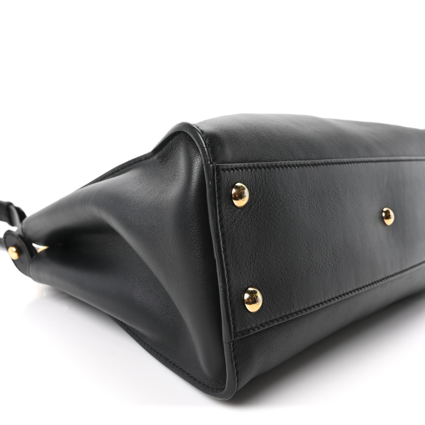 Vitello Seta Shiny Nappa Medium Peekaboo Iconic Satchel Black