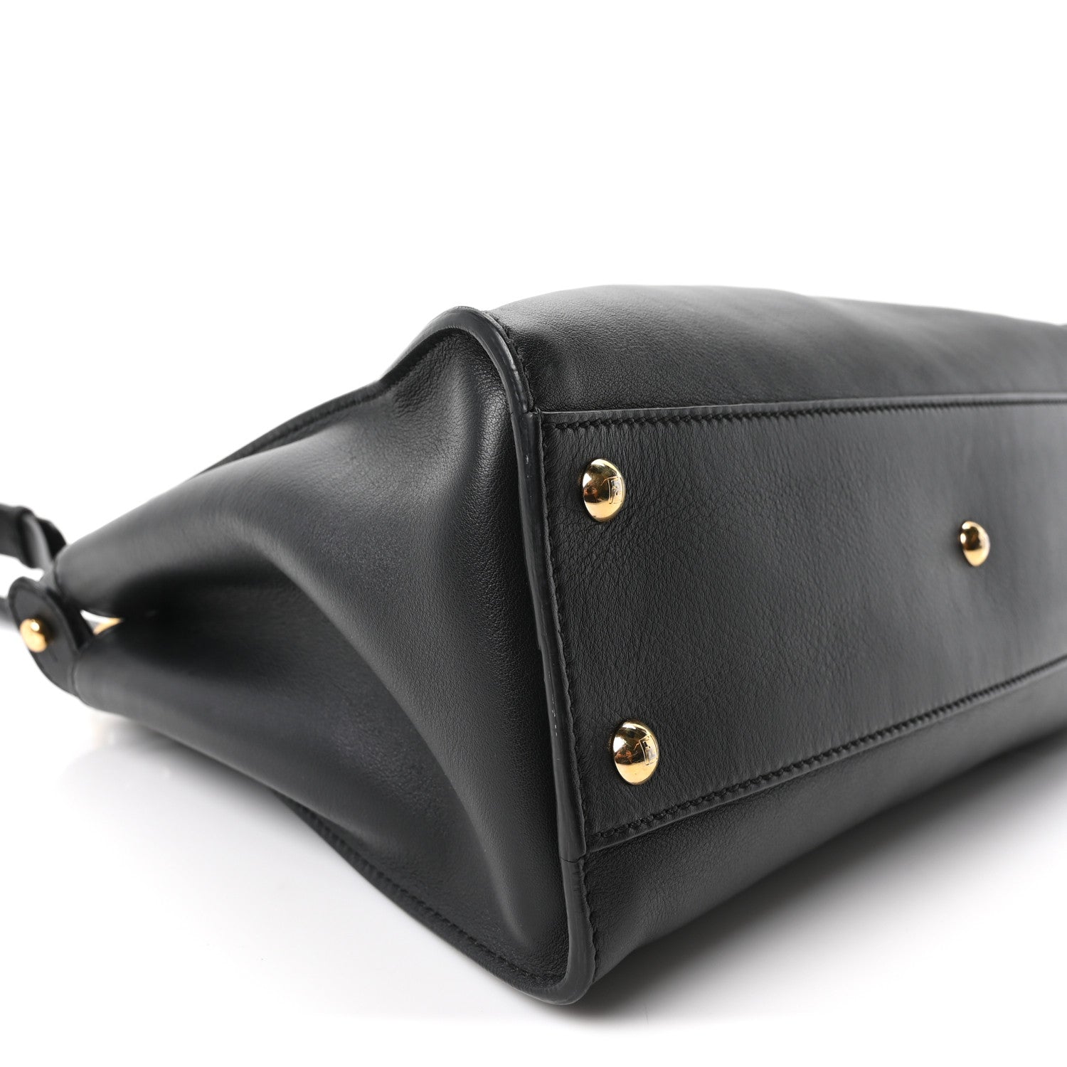 Fendi Vitello Seta Shiny Nappa Medium Peekaboo Iconic Satchel Black 9 of 10